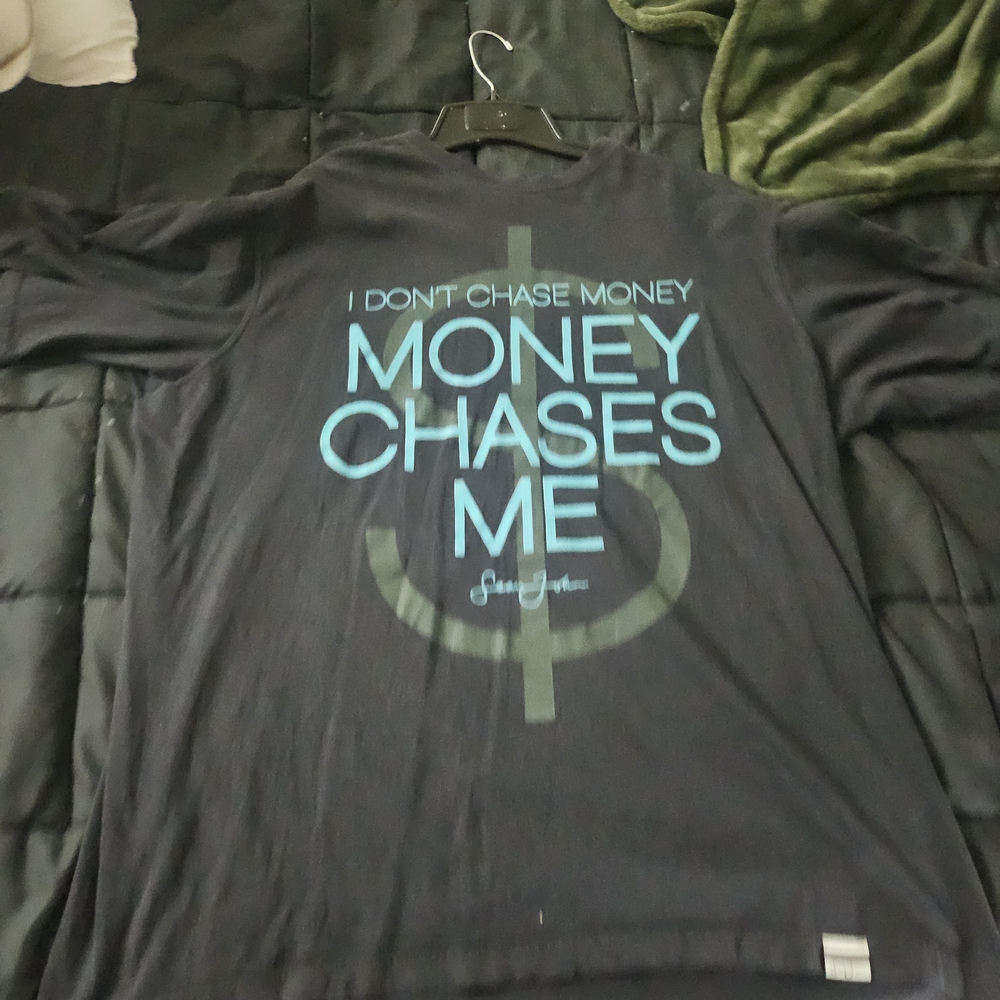Sean John Black Tee with Blue Graphic